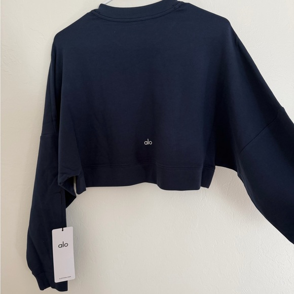 Alo Navy Cropped sway crewneck - Picture 4 of 6